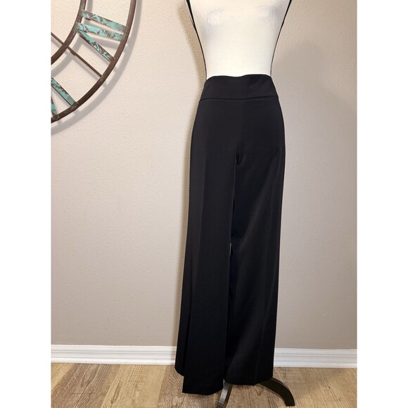 Ann Taylor Pants 6 Trousers Black Wide Leg Side Zip EUC - Picture 1 of 5